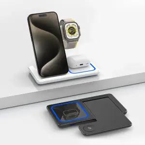 비즈 3in1 접이식 고속무선충전기 BZ-WF300 갤럭시 아이폰 애플워치 에어팟 레이저각인인쇄