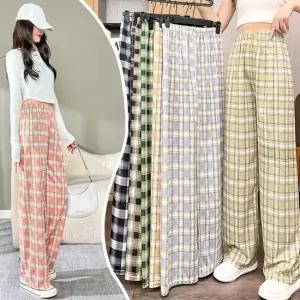 시원한 체크바지 여름 고무줄바지 홈웨어 바지 아이스