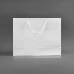 종이 쇼핑백 가로형 무지 화이트 40x30cm 무지쇼핑백 종이쇼핑백 종이가방
