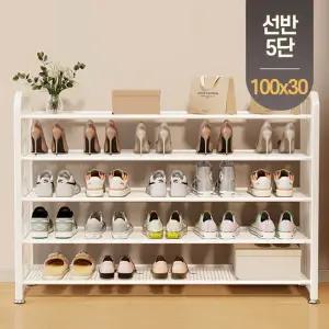 5단 신발 정리대 거치대 좁은 현관 슬림 신발장 틈새 선반 정리함 100x30cm