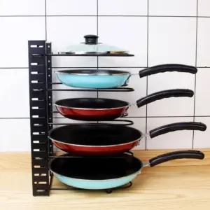 냄비 후라이팬 5단 정리대 선반 높이 폭 높이조절 가능 5단 정리대 높이 폭 높이조절