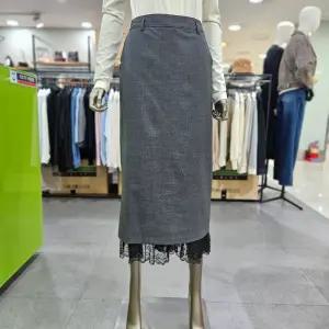 시슬리/애플아울렛/루이 레이스 배색 롱 스커트 SASK31461