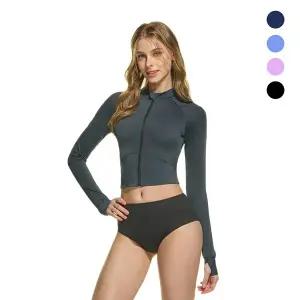 [테슬라][한정특가]테슬라 여성 크롭 집업 긴팔 래쉬가드 TM-FSZ03