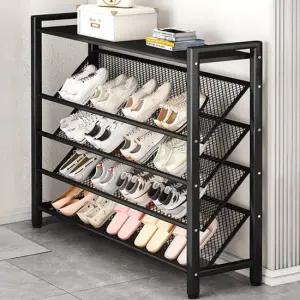[5단] 다용도 사선 선반 신발정리함 현관 틈새 슬림 신발장 정리대 슈즈렉 신발 정리 700