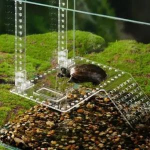 고품질 쉼터 거북이 육지 놀이터 은신처 일광욕 투명 L 일광욕 투명 (WFJZYUY)