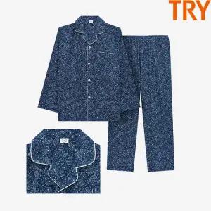 남자면잠옷세트 긴팔 봄 가을 간절기 잠옷 상하세트 60수 카라넥 부모님선물