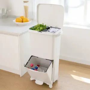 다용도 분리수거 2단 페달 쓰레기통 사무실 가정용 자취방 분리형 휴지통