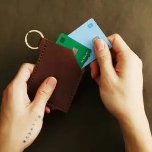 수제 가죽 카드지갑 키링 (WFK76DC)