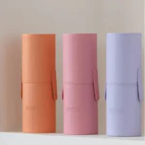 피카소 브러쉬 브러시 케이스 원통 가죽 레더 핑크 BNS