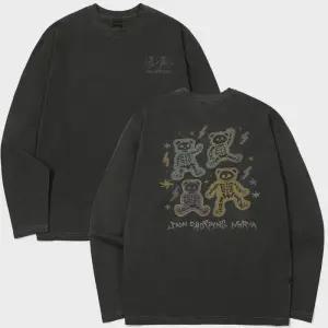 꼼파뇨 스컬 베어 피그먼트 롱슬리브 스모크블랙