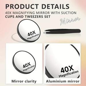 50배 확대 미니 거울 휴대용 흡착식 화장품 미용 정밀