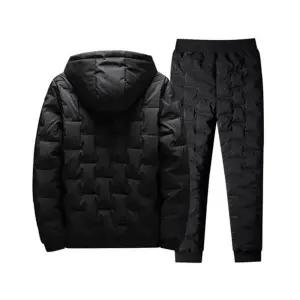 겨울 패딩 세트 방한 후드 고주 남녀공용 패딩 세트 남성 트레이닝 누빔 바지 여성