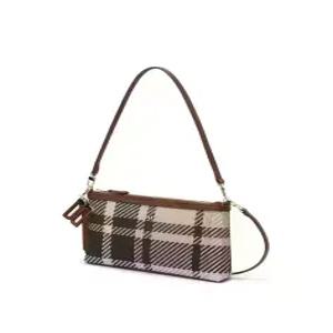 닥스 ACC DCWA3F209W2 브라운 타탄체크 가죽배색 숄더백