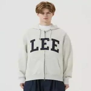 리 lee 데님 아플리케 후드 집업 오트밀