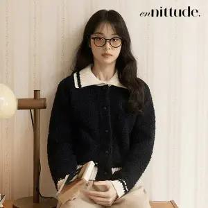 [엔니튜드]울 블렌드 니트 부클점퍼