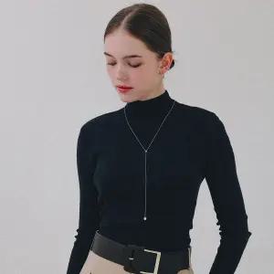 갤러리아 제이로렌 그린 큐빅 진주 타이 실버 롱목걸이 N01166