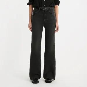 여성 하이웨스트 플레어 흑청 진  A75030007