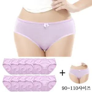 [10+1] 핑크룩 빅사이즈 맥시 미디 면스판 코튼팬티/퍼플(85~110)