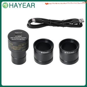 HAYEAR 디지털 현미경 카메라 8MP 4K USB IMX377 CMOS 전자 접안 렌즈 산업용 생물학적 PCB 수리 망원경