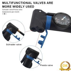 120PSI 자전거 펌프 게이지 포함 휴대용 야외 라이딩 인플레이터 MTB 로드 바이크 에어 쇼크 슈레더 프레스