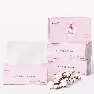 맘스럽 파스텔 천연펄프 키친타올 도톰한 2겹 100매 9팩 / 뽑아쓰는 주방 핸드타월 화장지 휴지 티슈