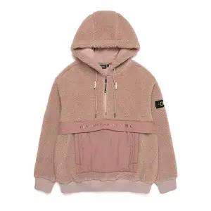 [내셔널지오그래픽]N214UHD920 차퍼 우븐 믹스 플리스 뽀글이 후드 티셔츠 DPINK