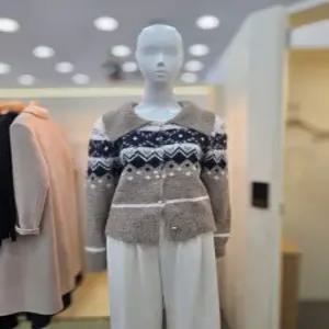 카라 니트 패턴 가디건 PR7XD0GE_DJ