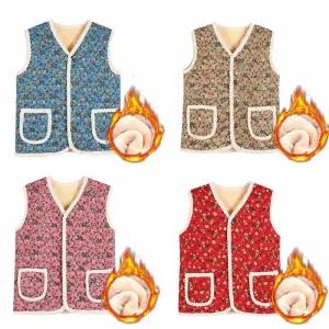 꽃무늬 김장조끼 할머니조끼 겨울 촌캉스 엄마 양털 누빔 뽀글이 수면 빅사이즈