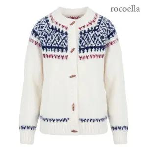 로코엘라 리엘 패턴 토글 니트 노르딕 가디건