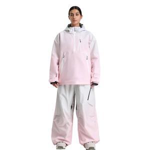 GSOU 스노우 여성 재킷 및 방풍 스키 바지 수트 후드 배기 스노보드 세트 코트 방수