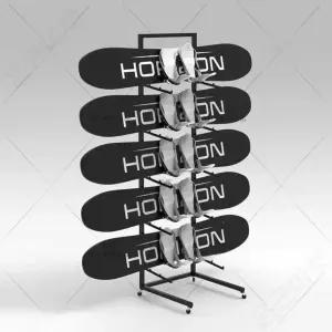 스노우보드 스탠드 데크 선반 스키 진열대 수납 서핑보드 샵 바퀴