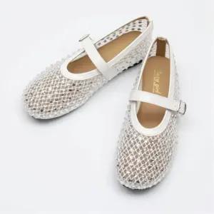 여성 여름 메리제인 망사 큐빅 단화