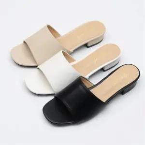 여성 대사이즈 오픈토 낮은굽 샌들