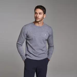 남자 클래식 삼각포인트 비스코스 라운드넥 긴팔 니트