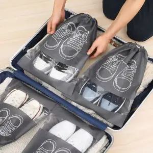 고품질 여행용 신발 수납 파우치 스트랩형 주머니 부직포 정리함 (WFJPC0T)