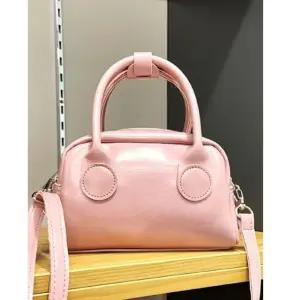 미니 여자 토트 크로스 광택 캐주얼 가방 핑크 (WFK43EJ)