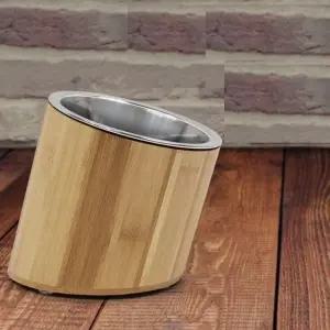 강아지 식기 대나무 밥그릇 경사형 반려견 사료그릇 애완견 (WFJ539D)