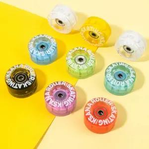 롤러스케이트바퀴 LED 발광 롤러슈즈 블루 입문용 바퀴 쿼드