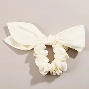 리본 곱창밴드 아이보리 헤어슈슈 머리끈 여자 고탄력