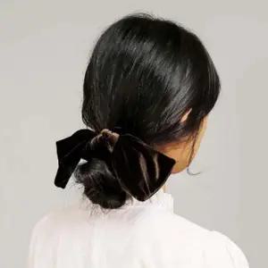 벨벳 리본 곱창머리끈 브라운 미용소품 고급 악세사리