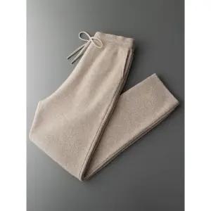 윈터솔져 남자 데일리룩 바지 배기핏 추동 캐시미어 팬츠 솔리드 캐주얼 공기층이 두꺼워진 맨투맨 와이드