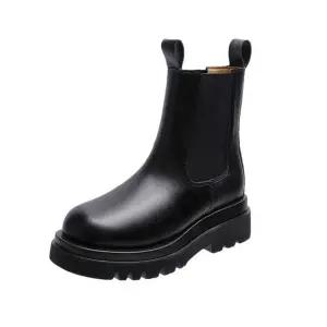 여성털안감첼시부츠 옆밴딩부츠 여성용 검정부츠 (WFK64GZ)