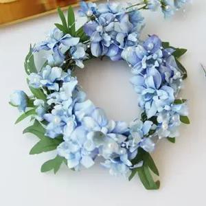 플로라 진주 장식 리스 벽걸이 인테리어 소품 조화 가렌더 (WFJ6CM5)