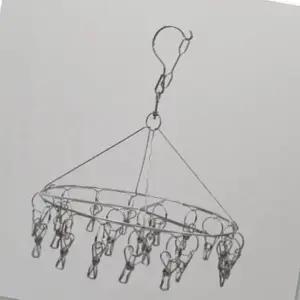 미니 스텐 집게형 원형 건조대 20구 실내 세탁 도구 신혼 필수 아이템 (WFK6LGA)