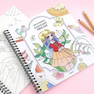 드로잉 색칠 공부 책 판타지 꿈 컬러링북 성인 아트북 (WFK6LUU)