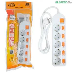 국산 멀티탭 개별 과부하차단 5구 1.5M 멀티 콘센트 전기 안전 인증