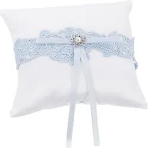 IMIKEYA 1개 핑크색 리본 장식 결혼 반지 베개 소파용 선물 신부용 장미 레이스 다이아몬드 좌석 쿠션