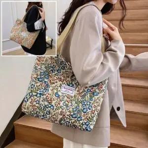 플라워프린트 숄더백 에코백 무지 퍼피 호보백 여행 보조 가방 학생 캔버스백