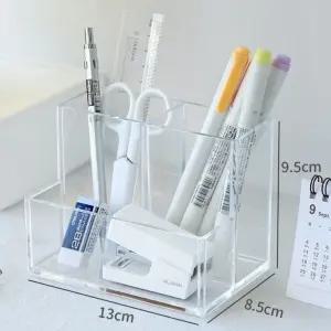 GF 투명 연필꽂이 아크릴 정리함 3칸 수납함 다용도정리함 오픈형보관함