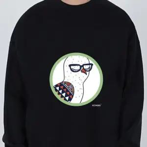 키밍 안경새 가을 라운드 맨투맨 긴팔 티셔츠 커플티 W4D5B48